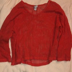 Bright Orange Woven Sweater